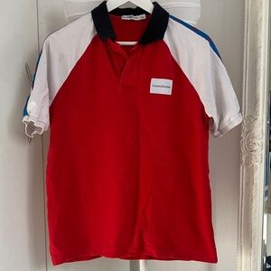 Calvin Klein Kids Polo in Red, White, and Blue